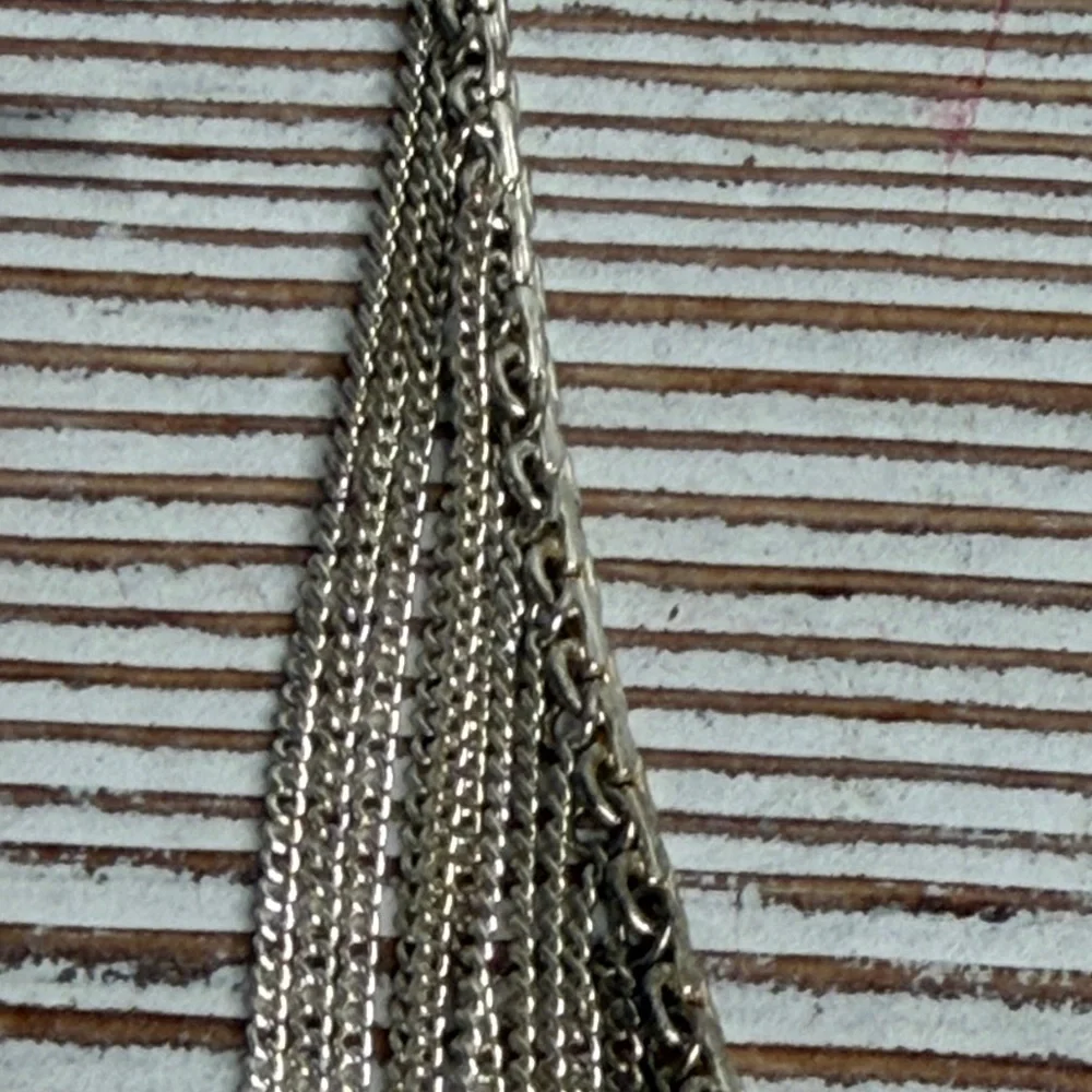 STERLING SILVER STATEMENT BIB NECKLACE FINE 925 6193 - Picture 5 of 9